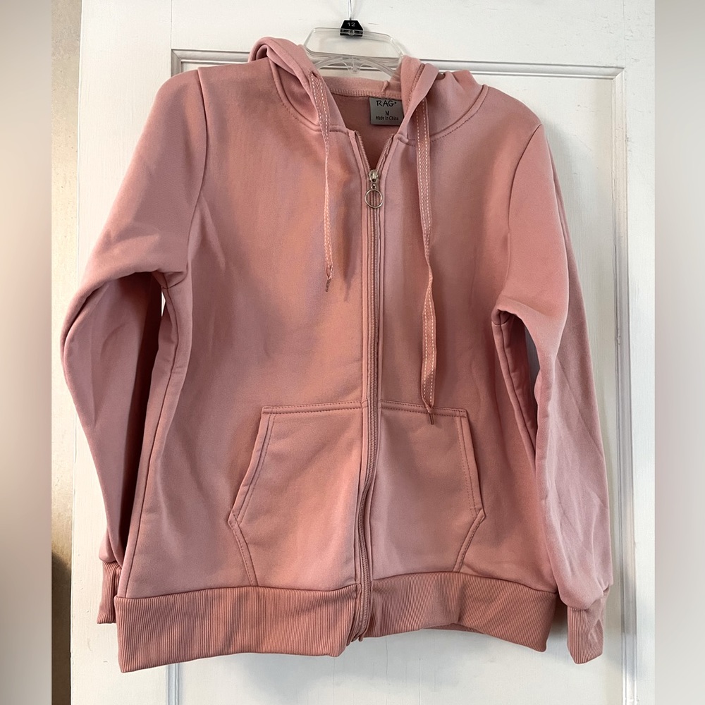 Women’s Light Pink Zip Up Hoodie Size M